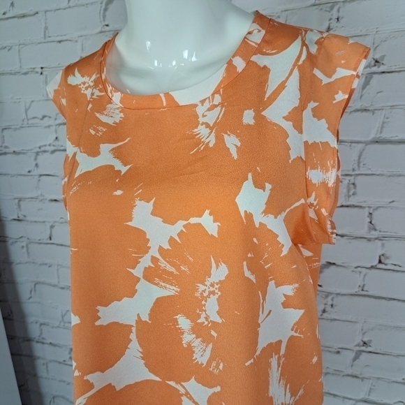 DKNY Sleeveless Tropical Print Top - Picture 4 of 11